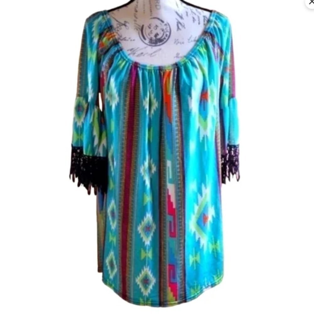WIN Win Aztec Tunic Casual Dress